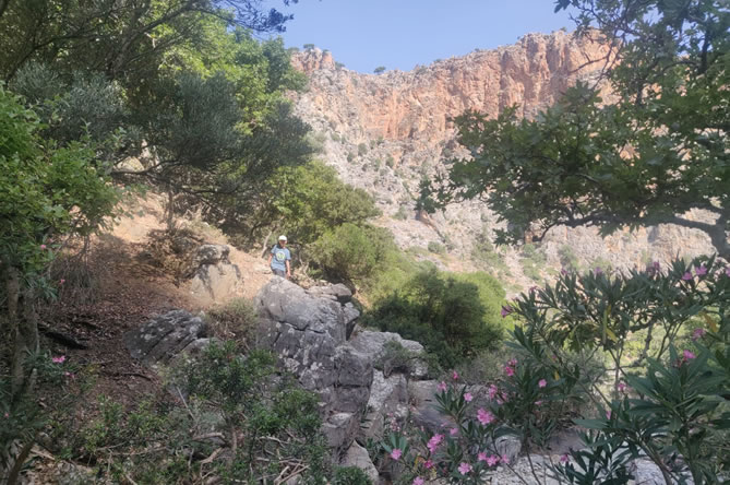 Aposelemis Gorge in Crete with rocky landscape and natural scenery